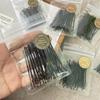 30 Paquetes Horquilla Clásica Duradera de Aleación Base Simple Negra Sólida Duradera Moderna Versátil Clip de una Palabra para Mujer