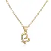 Aogu Amazon's Mais Vendido Elegante e Moderno Banhado a Cobre Ouro 18K Zircônia Pingente de Coração Colar Feminino Versátil Corrente Clavicular