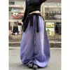 Comércio transfronteiriço retro carta perna larga versátil perna reta calça de moletom feminina solta estilo americano infantil casual desfiada perna curva