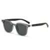 Nuevas Gafas de Sol Cuadradas Estilo Japonés con Templo de Grano de Madera para Hombre, Gafas de Sol Retro de Gama Alta Estilo Coreano
