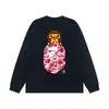 Bape Ape Head marca de moda unisex cuello redondo manga larga algodón estampado holgado chaqueta sudadera de otoño e invierno para hombre