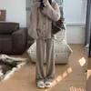 Pantalones de Punto de Lana Engrosada de Pierna Ancha hasta el Suelo para Mujer 2026 Otoño/Invierno Nueva Llegada Caída Rectos Sueltos Casual Perezoso