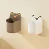 Caja de almacenamiento linda de oso de dibujos animados para colgar en la pared, cocina, para cebolla, jengibre y ajo, sin perforaciones, almacenamiento en pared, colgante lateral de refrigerador, azul