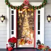 Decoración de Cubierta de Puerta de Navidad Tela de Fondo Verde de Navidad Cubierta de Puerta de Navidad Colgante de Puerta Decoración de Fiesta de Año Nuevo Tapiz de Cubierta de Puerta