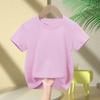 88 Camiseta Color Caramelo Camiseta de Algodón de Manga Corta para Niños Camiseta para Niños Cuello Redondo Holgada Casual Manga Media para Niños