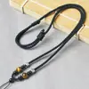 Cadena de Suéter Gruesa, Cordón Trenzado Hecho a Mano de Ágata, Cordón de Piedra Jade, Cordón para Colgante de Jade, Cordón para Colgante de Abeja de Cera de Jade