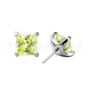 Brincos de Titânio F136 Quadrados Incrustados com Zircônia 6A Unhas de Lábio Corpo em Liga de Titânio G23 Joias para Body Piercing Unhas de Osso da Orelha