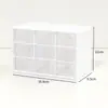 Caja de almacenamiento transparente tipo cajón con nueve compartimentos, caja organizadora de papelería para escritorio para cuentas, apilable, disponible para venta al por mayor transfronteriza