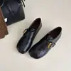 Zapatos Planos Cómodos de Estilo Británico de Corte Bajo para Mujer 2026 Nuevo Otoño Hebilla de Cuero Velcro Mocasines con Punta Dividida Sintética
