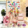 Decoração de parede para cena de aniversário de menina, balões com número para menina, celebração do 5º aniversário infantil, 3 adereços fotográficos cerimoniais