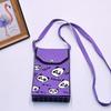 Bolso para teléfono móvil de estilo coreano con diseño de panda pequeño, bandolera de punto, bolso de mano con solapa, bolso informal para salir