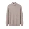 100% lana pura, cuello semi-alto, suéter de lana grueso para hombre, nueva colección otoño/invierno 2026, suéter de punto casual y cálido