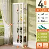 Vitrina de cristal con cerradura, totalmente transparente, con luces, gabinete a prueba de polvo para uso doméstico, vitrina de sala de estar, estante de exhibición de modelos