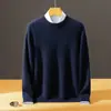 Suéter de Cachemira Baicai de Terciopelo con Cuello Redondo Bajo para Hombre, Jersey de Punto Casual de Negocios, Capa Base de Punto, Suéter Nuevo de Lana Otoño Invierno
