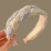 Ampla Tiara de Renda, Refrescante Cor Sólida com Design Trançado, Versátil para Sair, Tiara que Aumenta a Altura, Acessório Estilo Fada para Mulheres