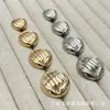 Botões de Metal Listrados Estilo Pequeno Luxo para Terno Casaco de Lã Tricotado Botões Simples Versáteis Decorativos Botões Costurados à Mão