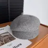 Boina de Lana Estructurada Tridimensional para Mujer, Sombrero Cálido de Otoño e Invierno, Estilo Coreano, Sombrero de Artista que Adelgaza el Rostro, Versátil Sombrero Octogonal
