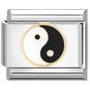 Pulsera Módulo Clásico Retro Personalizada de Origen Transfronterizo Figura Taiji Blanco y Negro Serie Tricolor Gancho Convexo Cadena Completamente Dorada