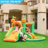 Castillo Inflable de Castillo para Niños Doctor Dolphin Más Vendido Parque Infantil Inflable Pequeño Tobogán Inflable Cama Elástica Castillo de Tela Oxford