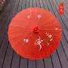 Accesorios para Actuaciones de Danza Clásica Paraguas Paraguas Rojo Grande de Boda Paraguas de Actuación Paraguas de Papel Aceitado de Color Sólido Paraguas Rojo de Baile Medio