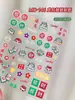 Adesivos de Unha Mahjong Trazedores de Sorte de Ano Novo com Bênçãos em Ouro Relevo para Riqueza e Prosperidade, Acessórios de Decoração de Unha com Texto Mahjong