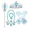 Accesorios Congelados Accesorios de Aisha Cenicienta cosplay Accesorios Azules Aretes Collar Guantes Flores