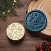 Nuevos sellos de lacre de la serie navideña con diseños de muñeco de nieve, Papá Noel y renos, hechos de latón para decoración de diarios