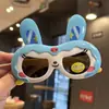 Conejo de Silicona para Niños Gafas de Sol Polarizadas Lindas de Bebé Dibujos Animados Conejo Violento Gafas de Sol para Niños Forma de Oreja Larga