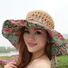 Sombrero de Playa Grande Estilo Coreano para Vacaciones, Protección Solar, Sombrero Anti-Sol, Sombrero de Paja con Ala para Mujer, Sombrero de Sol de Viaje al por Mayor
