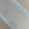 Nuevo encaje bordado poliéster código de barras tela cortina accesorios de decoración bordado soluble en agua encaje de malla de seda de leche