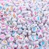 Cuentas de Letras Acrílicas Cuentas Sueltas Cuentas Planas DIY Hecho a Mano para Niños Pulseras Creativas Aretes Accesorios de Joyería Transfronterizos