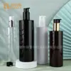 Frasco de loção marrom 350ml 400ml 500ml Frasco secundário de PET frasco de shampoo frasco de loção com pump de alumínio