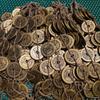 Artesanías Antiguas Seis Emperadores Diámetro 28 mm Espesor 2.2 mm Monedas de Seis Emperadores de Imitación Latón Monedas de Cobre Juego de Seis
