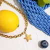 Colar Wanxing Europeu e Americano de Aço Inoxidável Luxo Leve Nicho Estrela de Cinco Pontas Titânio Ouro 18K Joias Femininas Senso de Alto Padrão