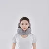Almohada en forma de U inflable a presión, almohada de viaje portátil para el cuello, almohada para siesta en la oficina, almohada de soporte para la columna cervical, con núcleo de almohada extraíble