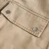 Chaqueta de Cargo Grande Estilo Americano para Hombre, Diseño Holgado para Primavera y Otoño con Cuello Alto, Abrigo Versátil de Calle para Exteriores
