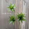 3 garfo borda dourada lírio artificial verde planta sentir filme pano paisagem decoração flor roxo orvalho grama material de folha de alta qualidade
