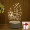 Presente Criativo Luz Noturna 3D para Atividades de Feriado Infantil, Luz Noturna Pequena USB de Natal com Logo Impresso em LED