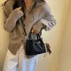 Bolso tipo cubo vintage de alta gama 2026 para mujer, bolso cruzado de un solo hombro nuevo, simple y casual, de nicho y elegante