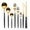 Cubiertos de acero inoxidable 304 para redes sociales, cuchillo, tenedor, cuchara, Amazon, vajilla para restaurante occidental, negro, oro, polvo de platino, oro, venta al por mayor