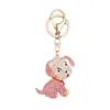 Llavero Colgante de Metal con Forma de Perro y Campana, Colgante de Animalito Cachorro con Gota de Aceite y Diamantes, Colgante de Moda para Bolso, Regalo, Venta al Por Mayor