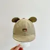 Gorra Infantil de Osito para Primavera y Otoño, Gorra Combinable para Bebé, Gorra de Béisbol Bordada, Sombrero de Sol Fino de Verano para Niños y Niñas