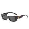 Nuevas gafas de sol 2021, gafas de sol con personalidad de moda europea y americana, gafas de sol con montura pequeña de pasarela en V de metal Tide Street