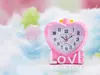 Reloj despertador de cuarzo con doble pantalla analógico-digital, caja de plástico creativa en forma de corazón, para estudiantes, reloj despertador decorativo de amor para niños