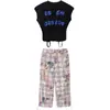 Conjunto de Baile de Jazz para Niñas Chaleco Corto Estilo Coreano Conjunto de Práctica de Jazz Infantil de Moda Fresco Atractivo Disfraz de Presentación Verano