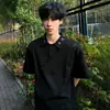 Camisa Polo Bordada Estilo Americano Tie-Dye de Manga Corta para Hombre, Fresca y Elegante para el Verano, Tacto de Alta Gama, Camiseta Resistente con Cuello Campana, Hombros Normales y Mangas Medias