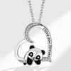 Colar de zircônia em forma de coração para desejo transfronteiriço Eu sempre te amarei panda da moda pingente requintado colar feminino Venda por atacado