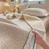 Colcha de Cama Retro Francesa 100% Algodão Cobertor de Cama Acolchoado 100% Algodão Conjunto de Três Peças Estilo Coreano Saia de Cama para Dormir Sem Roupa Lençol Topper para Colchão Tatami