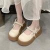Zapatillas de Casa Mary Jane Elevadas con Lazo Lindo y Perlas para Mujer 2025 Primavera Nuevas Antideslizantes Puffin
