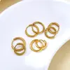 Brincos de Argola Geométricos Simples da Moda Coreana Estilo Frio Aço Inoxidável Banhado a Ouro 18K Brincos de Alta Qualidade para Mulheres